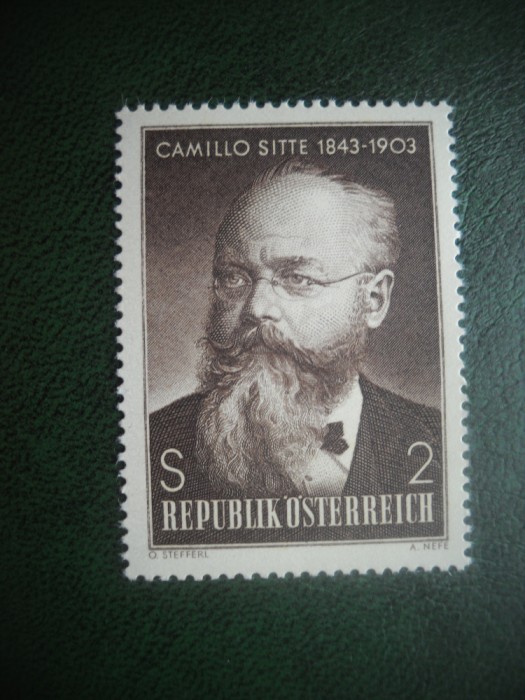 HOPCT TIMBRE MNH 817 ARHITECT URBAN CAMILLO SITTE 1968 -1 VAL AUSTRIA