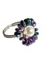Inel cu sateliti de Hematite multicolore, fir argintiu, Multicolor, 5.3 cm, 46 - 56, RavariuArt