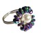 Inel cu sateliti de Hematite multicolore, fir argintiu, Multicolor, 5.3 cm