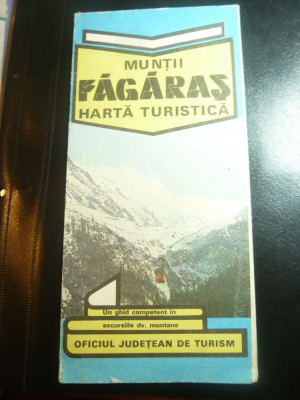 Harta Turistica a Muntilor Fagaras , dim.= 66x47 cm foto