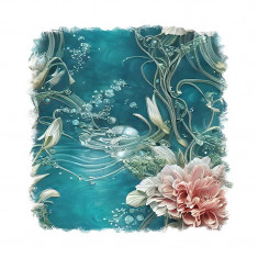 Sticker decorativ Floare de Lotus, Roz, 55 cm, 11114ST