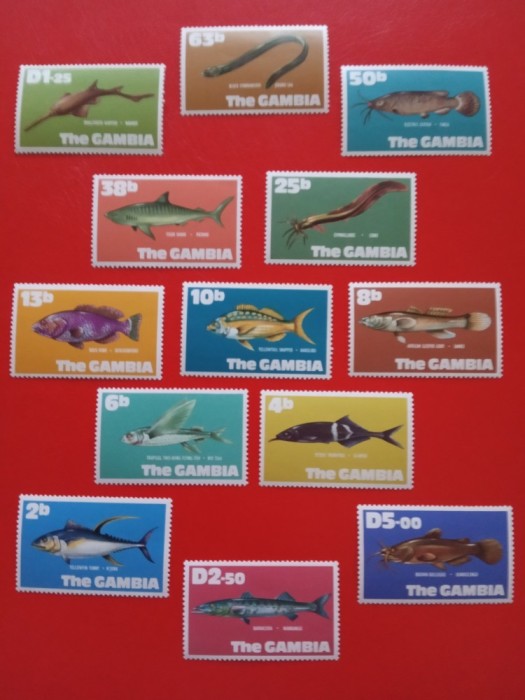 GAMBIA, PEȘTI - SERIE COMPLETĂ MNH