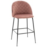 Cumpara ieftin Scaun de bar Kudos picioare metalice negre - catifea culoarea mar putred