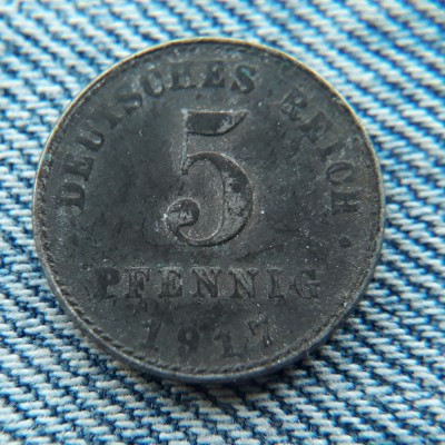 2e - 5 Pfennig 1917 A Germania Deutsches Reich foto