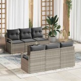 Cumpara ieftin Set de canapele pentru grădină 7 pcs Gri deschis
