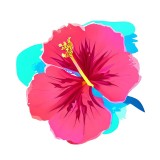 Cumpara ieftin Sticker decorativ Floare, Rosu, 62 cm, 7867ST, Oem