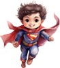 Sticker decorativ Baiat Supererou, Rosu, 67 cm, 1309STK-10
