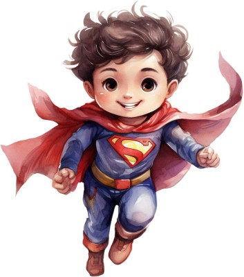 Sticker decorativ Baiat Supererou, Rosu, 67 cm, 1309STK-10 foto