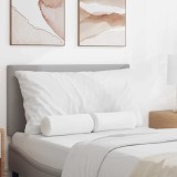 vidaXL Perne Bolster 2 pcs Alb &Oslash; 15 x 40 cm țesătură 42014279