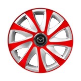 Set 4 capace roti 14 inchi R14 Drift Rosu-Gri, Compatibil cu Mazda