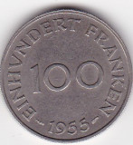SAAR SAARLAND 100 FRANKEN 1955