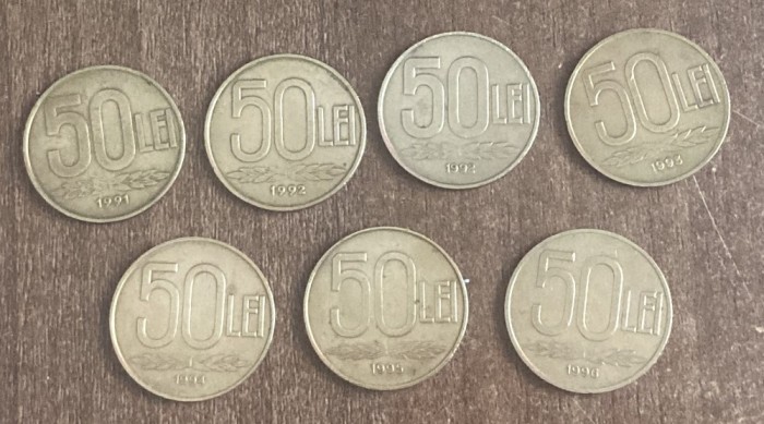 D12 - Set complet monede 50 lei Romania - perioada 1991 - 1996