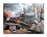 Geo Ungureanu: tablou pictat manual, Ororile razboiului, 120x80cm ulei pe panza, Magistral