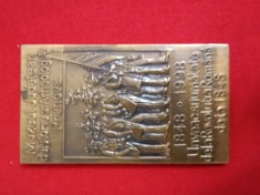 placheta bronz aurit, Muzeul de istorie si arheologie Prahova , o jumatate de veac 1848-1998 . Revolutia de la 1848