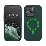Husa Kwmobile pentru Apple iPhone 15 Pro, Verde inchis, Silicon, KWM000022OF002C, Carcasa