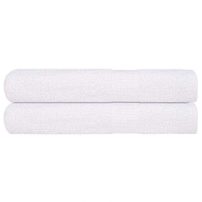 vidaXL Prosoape 2 buc Alb 100x200 cm 360 g/m&sup2; 100% bumbac