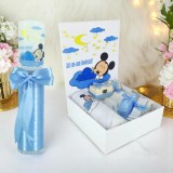 Cumpara ieftin Set Cutie Trusou cu Lumanare, 9 Piese &quot;Cu drag de la nasi&quot; - Baby Mickey, Bleu - TB258