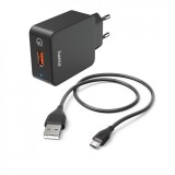 Cumpara ieftin Set incarcator Hama, Qulacomm, micro-USB, 1.5m, Negru