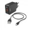 Set incarcator Hama, Qulacomm, micro-USB, 1.5m, Negru