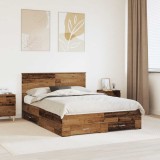 VidaXL Cadru de pat cu headboard Lemn vechi 140 x 190 cm Lemn compozit 3408261