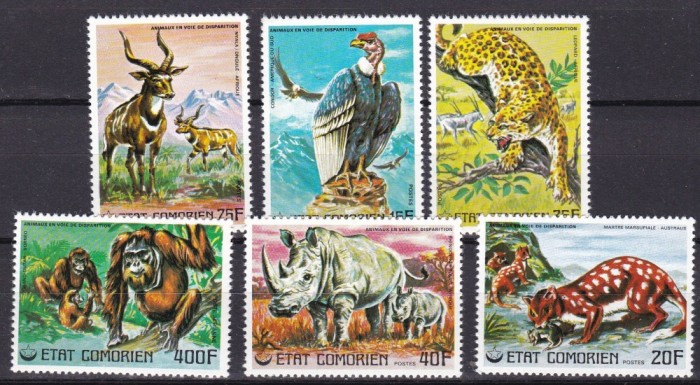 Comore 1976 fauna MI 325-330 MNH ww82