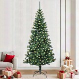 Cumpara ieftin Pom de Craciun artificial pre-iluminat cu 300 LED Verde 240 cm