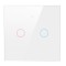Intrerupator inteligent cu touch Tuya, Life Smart, Aubess, Wi-Fi, fara nul, 2 canale, 16A, Sticla securizata, Alb @SmartWiz smw02