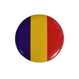 Cumpara ieftin Insigna Dactylion, model steag Romania, rotunda, diametru 58 mm, metal, multicolor