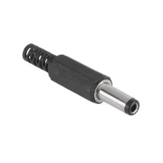 Mufa DC alimentare tata pe fir 2.5 x 5.5 mm cu protectie pentru