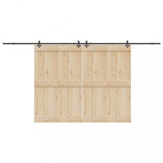 vidaXL Set feronerie pentru uși glisante, negru, 427 cm, oțel 3295792