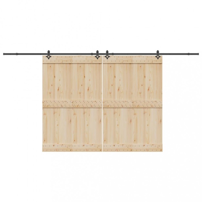 vidaXL Set feronerie pentru uși glisante, negru, 427 cm, oțel