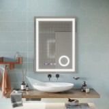 Oglinda LED Touch NIVERA Sistem Dezaburire, Ceas si Temperatura 60x80 cm Lupa Cosmetica ModernLight Concept