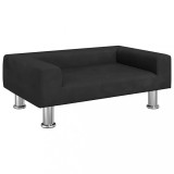 Cumpara ieftin Pat de caini, negru, 70x45x26,5 cm, catifea