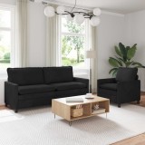 vidaXL Set de canapea 2 pcs Negru Catifea 3417114