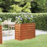 Cumpara ieftin Strat &icirc;nălțat de grădină, ruginiu, 100x40x77 cm, oțel corten