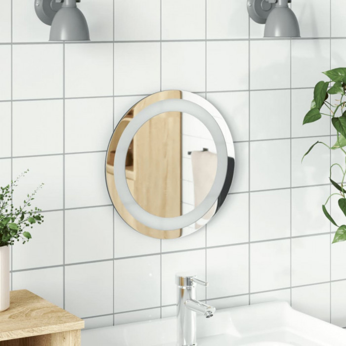 Oglinda de baie cu LED, 30 cm, rotunda GartenMobel Dekor