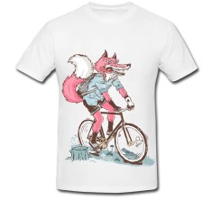 Tricou &amp;quot; Vulpe pe bicicleta 2 &amp;quot; foto
