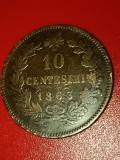 10 centesimi 1863, stare FB [poze]. Discount conform descriere [10 - 20 %. Vezi descrierea.].