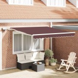 vidaXL Copertină retractabilă manual cu LED, maro, 300x250 cm 3215374