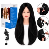 Cap de manechin frizerie Ela cu păr natural 55 cm și stativ