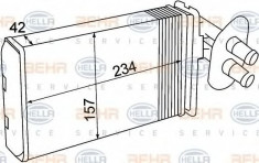 Radiator incalzire interior VW TRANSPORTER IV platou / sasiu (70XD) (1990 - 2003) HELLA 8FH 351 308-741 foto