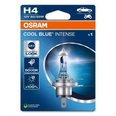 Bec auto pentru far, Osram H4 Cool Blue Intense, 60 / 55 W, 12 V foto