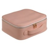 Portfard tip valiză din piele artificială, Roz, 26x23x10 cm, cu separatori și huse pentru pensule, CMCLASS
