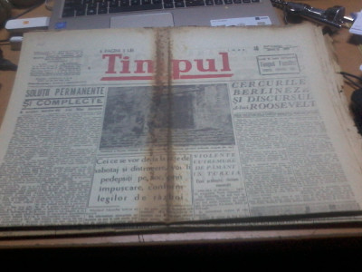 Timpul 15 09 1941 Generalul radu Rosetti la Teatrul National cu Liviu Rebreanu foto