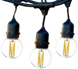 Ghirlanda Luminoasa cu Pendule 10m cu 20 Becuri LED Vintage 4W, G45, E27, IP65, Interconectabila, Be