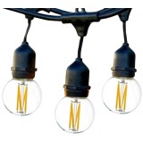 Ghirlanda Luminoasa cu Pendule 20m cu 20 Becuri LED Vintage 4W, G45, E27, IP65, Interconectabila, Be