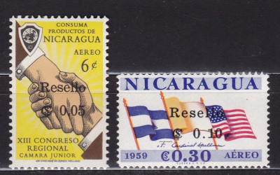 NICARAGUA 1959 LOT SUPRATIPAR MNH foto