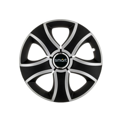 Set 4 Capace Roti 14 inchi (R14) Bis Gri-Negru, Compatibile Cu Smart foto