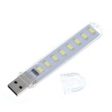 Mini lampa USB calculator portabila cu 8 led SMD 5730 lumina alba calda (LED466)