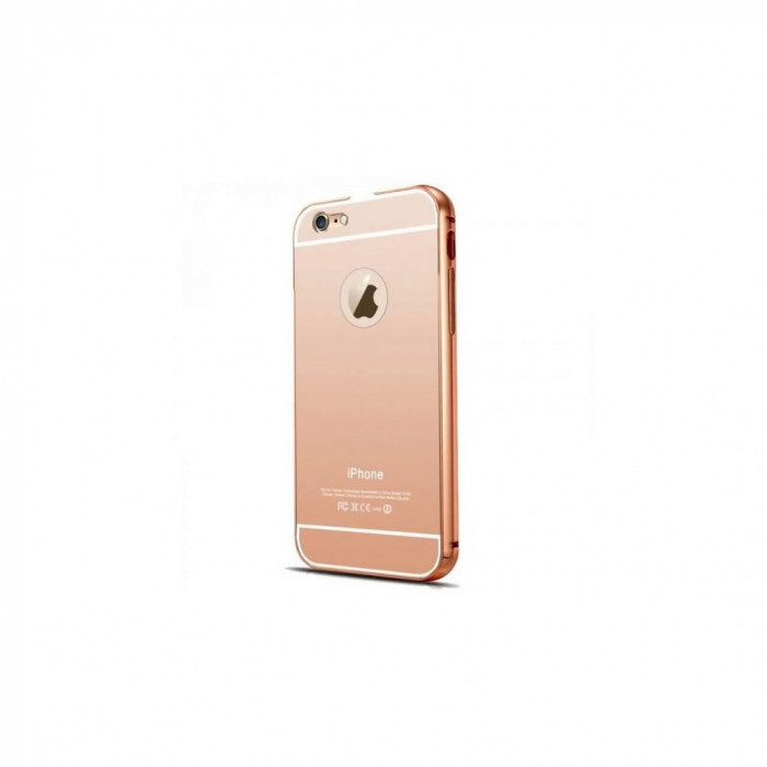 Husa Bumper Aluminiu Mirror I-berry Pentru Iphone 6,6s Plus Gold Rose